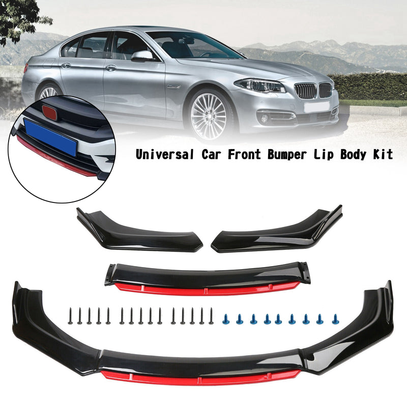 4PCS Universal Car Front Bumper Lip Body Kit Splitter Spoiler Diffuser Protector