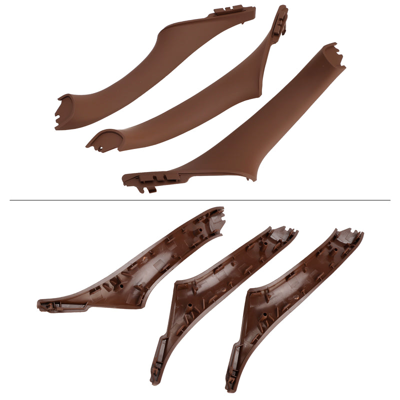 7x Red Brown Inner Door Panel Handle Pull Trim For BMW 5 Series F10 F11 10-16