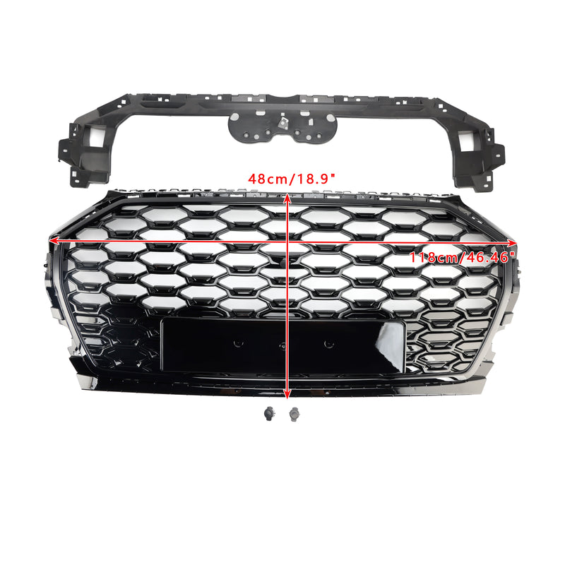 RSQ5 Style Front Honeycomb Mesh Grill Grille Fit Audi Q5 SQ5 2021-2025