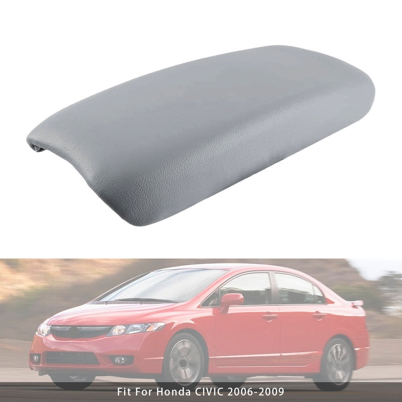 Gray Leather Armrest Centre Console Lid For Honda CIVIC 2006-2009
