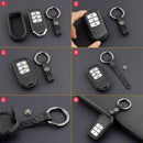 Leather Silicone Car Key Case Cover With Buckle For Honda