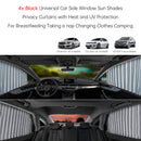 4x Universal Car Side Window Sun Shades Silver For Breast feeding Taking a nap