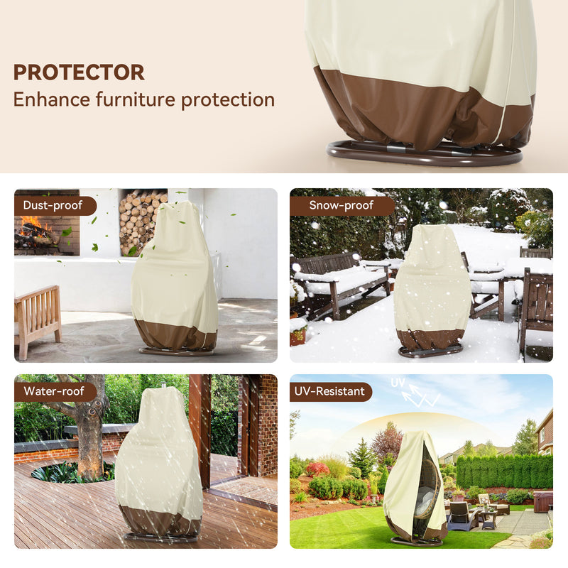 Patio Egg Chair Cover Hanging Outdoor Double Wicker Egg Swing Covers Waterproof