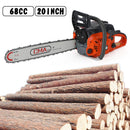 20" 68CC Gasoline Chainsaw Cutting Wood Gas Sawing Aluminum Crankcase Chain Saw