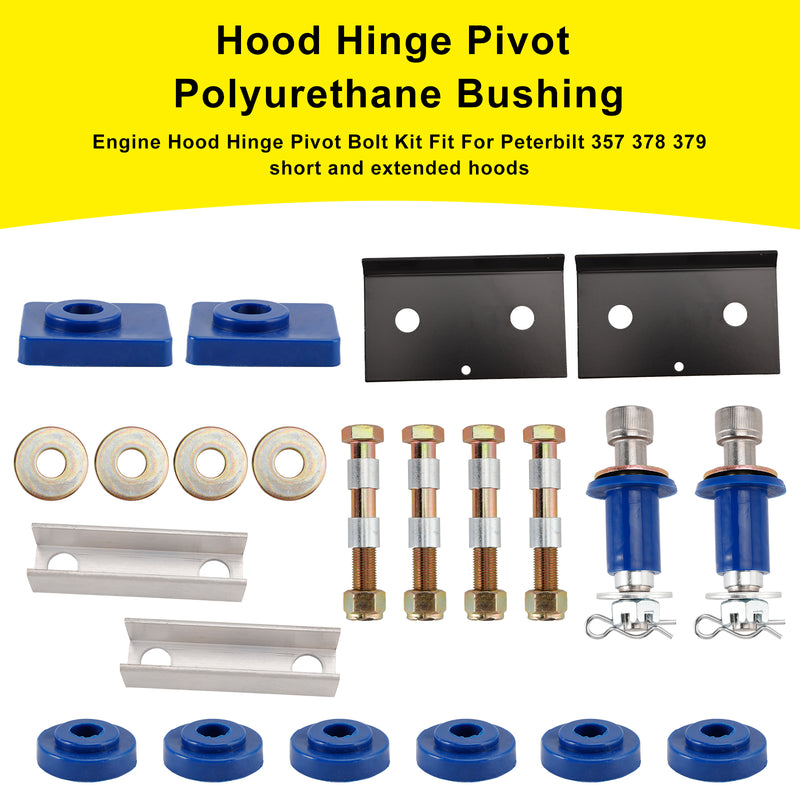 Hood Hinge Pivot Bushing Kit Mounting Bolt 13-04154 Fit Peterbilt 357 378 379
