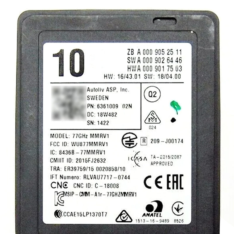 New Radar Sensor Distronic Control Unit A0009052511 For Mercedes C 205