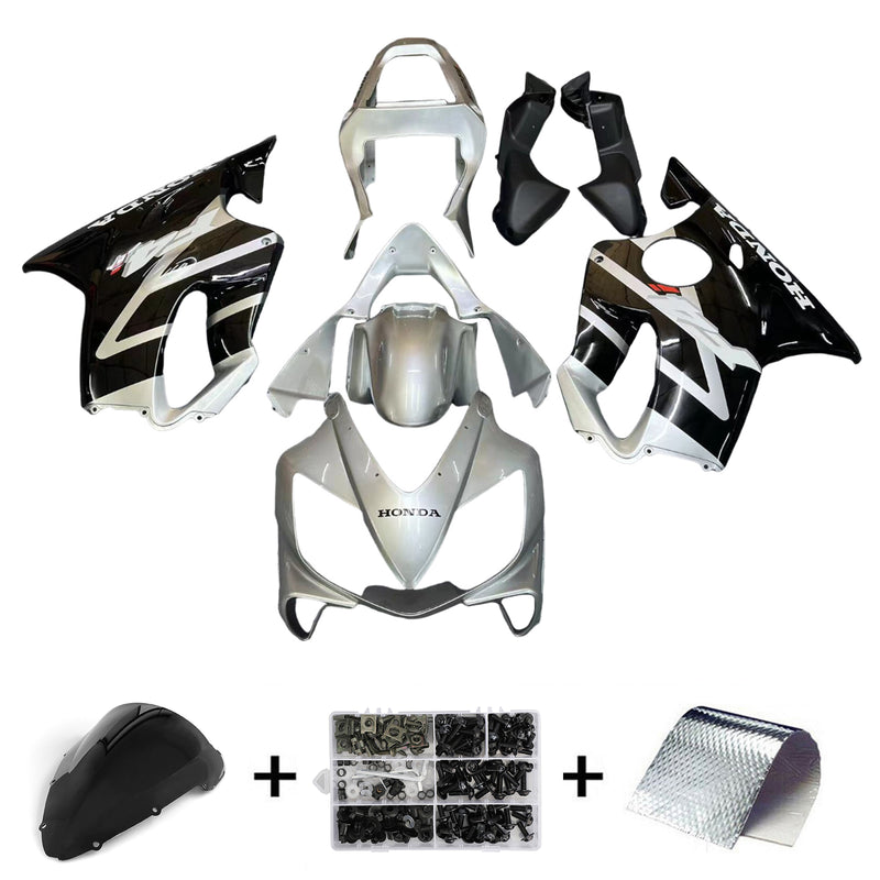 Fairings 2001-2003 Honda CBR 600 F4i Silver & Black F4i  Generic