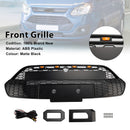 Matte Black Front Bumper Grille Grill Fit Ford Transit Custom 2013-2017 W/LED