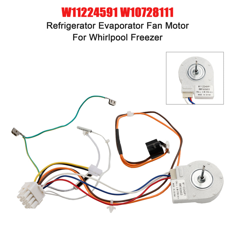 W11224591 W10728111 Refrigerator Evaporator Fan Motor for Whirlpool Freezer