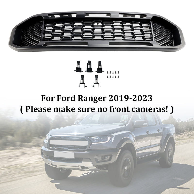 Black Front Bumper Grill Grille Fit Ford Ranger T8 2019-2023