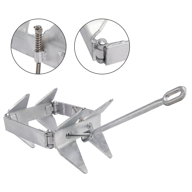 Hot-Dipped Boat Anchor 13Lbs Foldable Sliding Box Anchor Fits For Boat