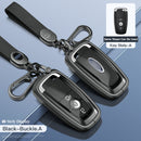 Aluminum Alloy TPU Black Car Key Case Cover With Buckle For Ford