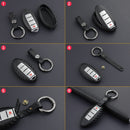 Leather Silicone Car Key Case Cover With Buckle For Nissan
