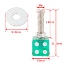 2x Motorcycle Bike Plastic Green Dice License Plate Bolt On Screw On Frame Nut