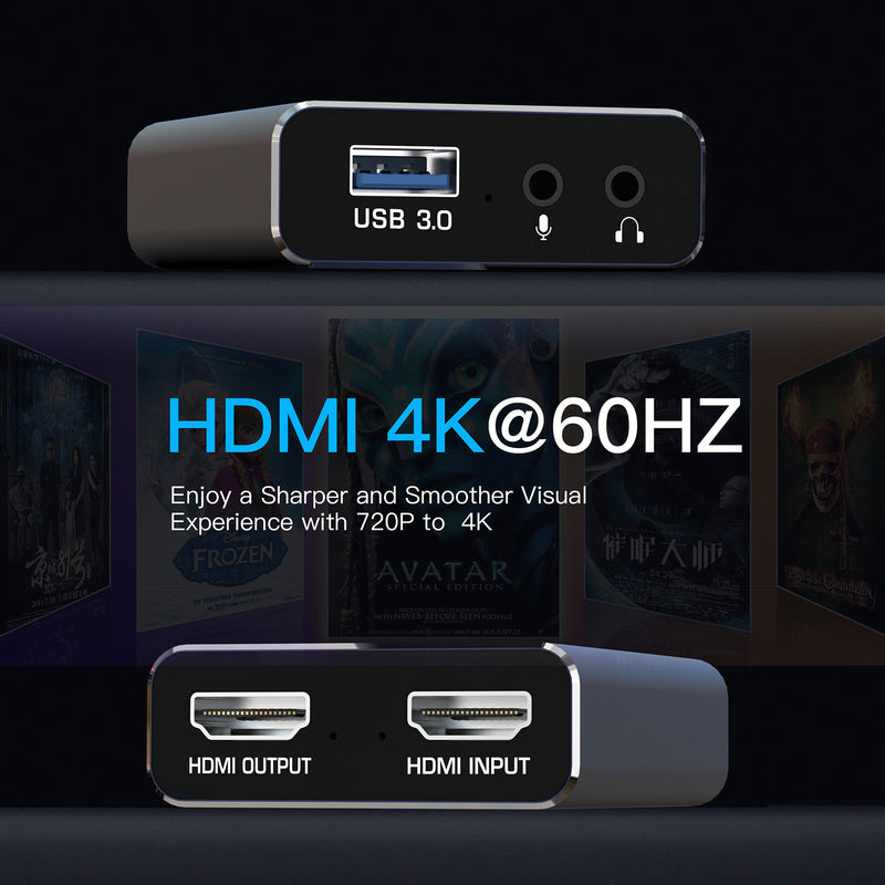 HDMI Acquisition Card 4K Video Live Broadcast PS4 Gaming Set-tTop Box Recording