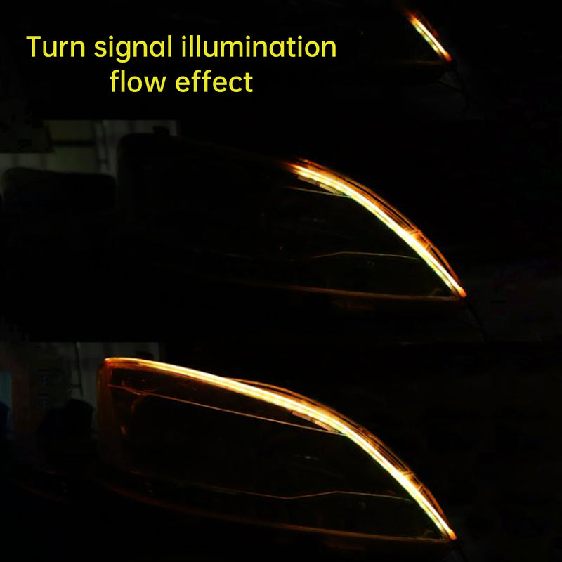 Ultra Thin Car LED Headlight Daytime Running Iridescent Light Eyebrow Strip With Remote control 60cm