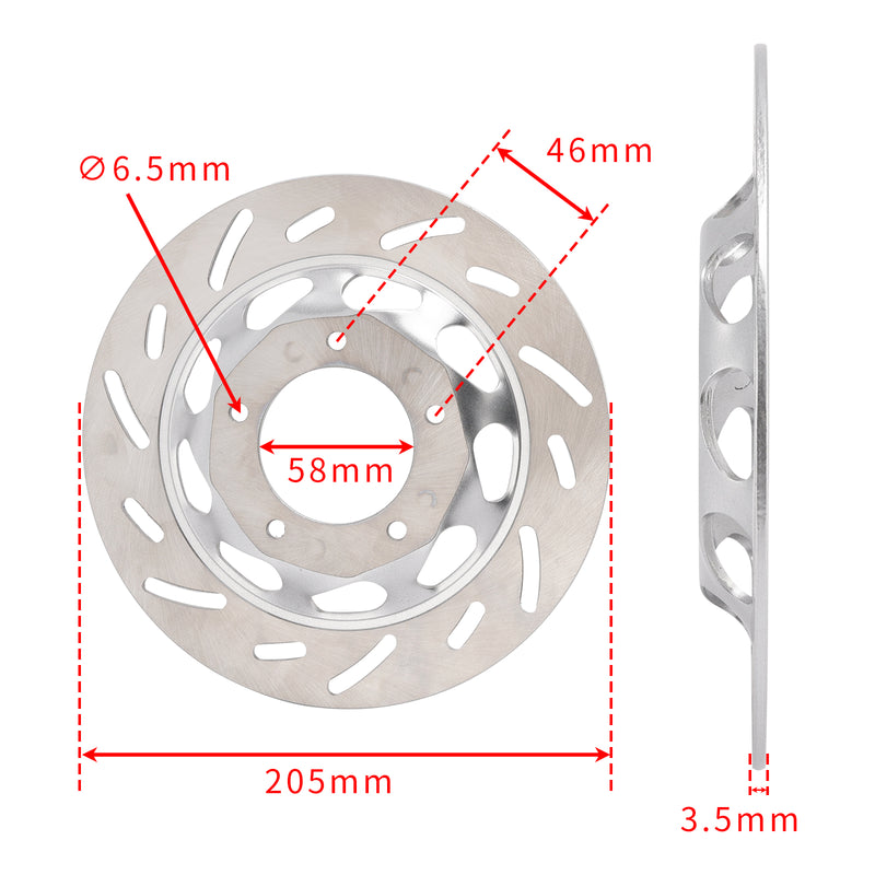 NEW Front Brake Disc Rotor 205mm For Honda CG125 CG150 Lifan Zongsheng C100