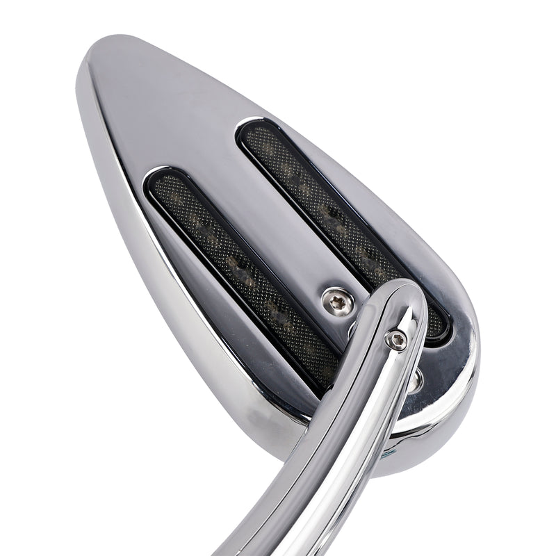 Chrome Custom Dynamics LED Turn Signal Mirrors For Sportster XL 1200 883 1990-Up