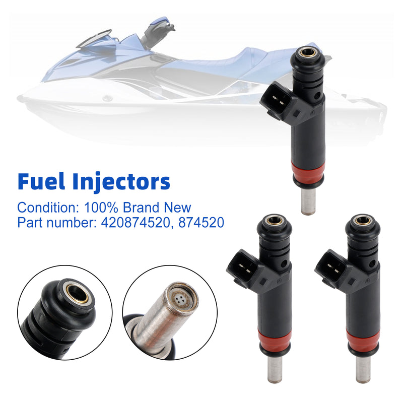 3PCS 420874520 Fuel Injectors 874520 For Sea-Doo GTX 4 TEC GTX 215 GTX RXP