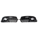 Front Bumper Fog Light Grill Grille Fit Audi Q5 S-Line SQ5 2013-2017 Black