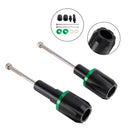 Cnc Anti-Crash Frame Sliders Protector Green For Kawasaki Ninja 650 2017-2023