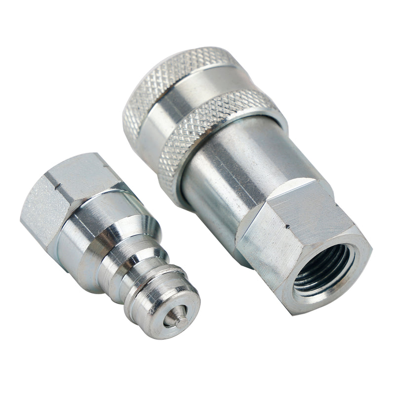 1/4" NPT Hydraulic Quick Connect Coupler ISO A 7241 Male & Female