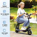 3-Speed Adjustable Up to 11 MPH Neon Lights 12.43-Mile Range Electric Scooter for Kids Ages 4-10 Electric Scooter with Seat for Kids