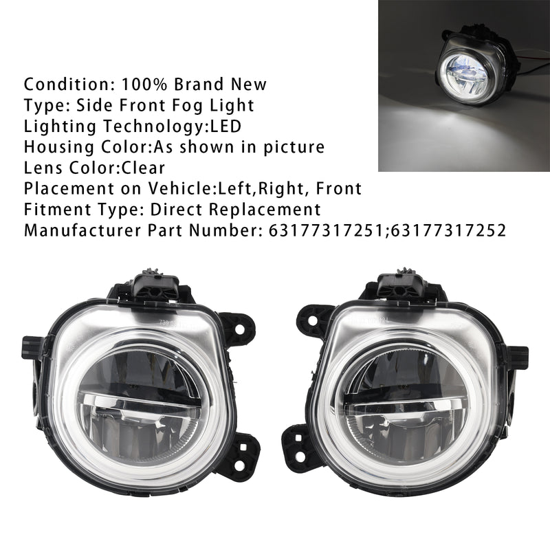 Pair LED Front Fog Lights For BMW X3 F25 X4 F26 X5 F15 X6 F16 63177317252