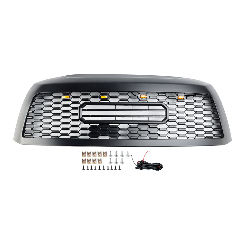 2008-2018 Matte Black Front Bumper Grill Grille Fit Toyota Sequoia  With Led