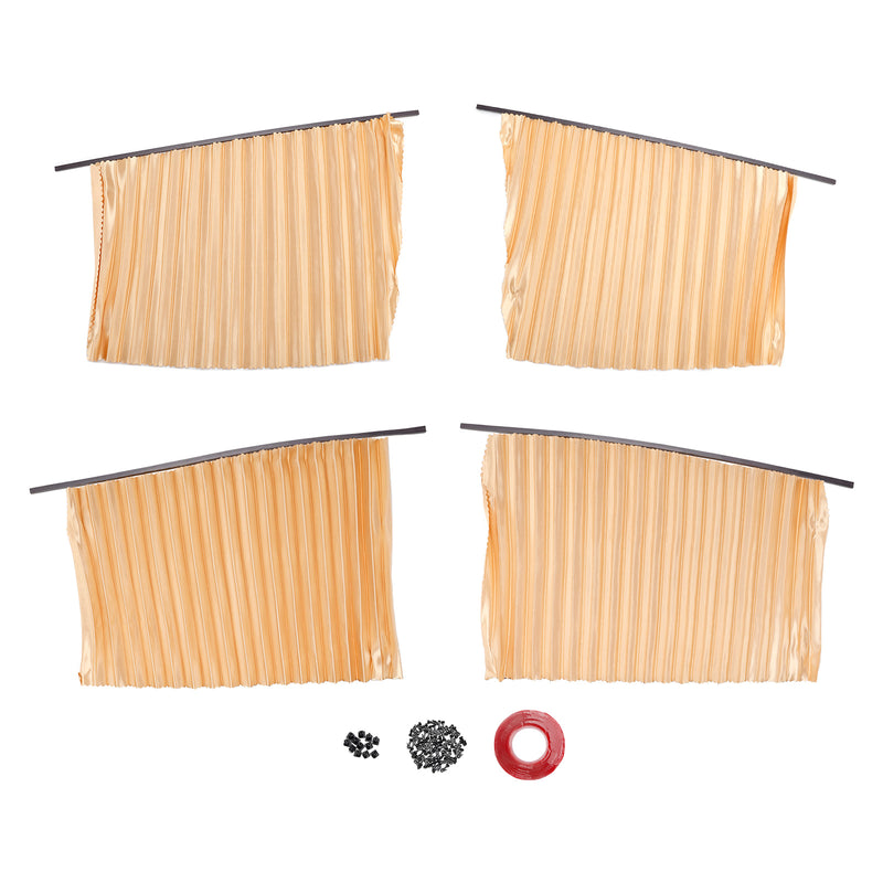 4 PCS Universal Car Side Window Sun Shades Gold For Breast feeding Taking a nap