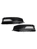 2PCS Bumper Fog Light Lamp Cover Grill Grille Fit Audi A4 S-line S4 2013-2015