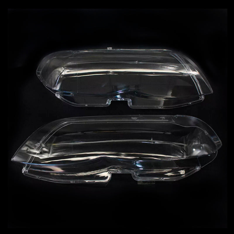 2PCS Front Headlight Glass Clear Cover For BMW X5 E53 2004-2006