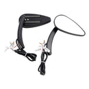Aluminum Black Custom LED Turn Signal Mirrors For Touring Softail Dyna Rocker