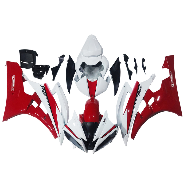 Fairings 2006-2007 Yamaha YZF-R6 White Red Michelin  R6 Racing Generic