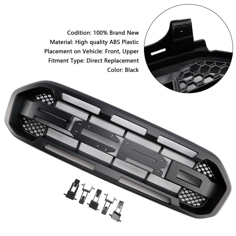 Raptor Style Front Bumper Grille Grill Fit Ford Ranger 2019-2023 Black