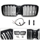 Double Slat Glossy Black Bumper Kidney Grille Fit BMW X3 G01 X4 G02 2022-2025