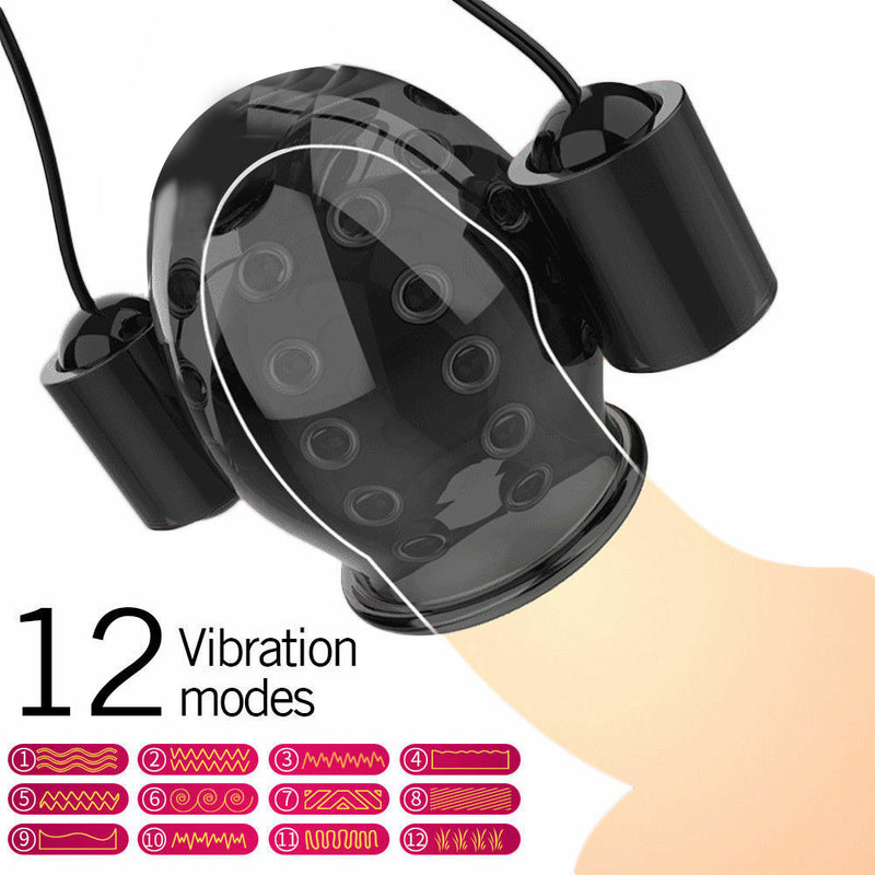 Adult Game Penis Head Glans Vibrator Trainer Cock Mens Extender BDSM
