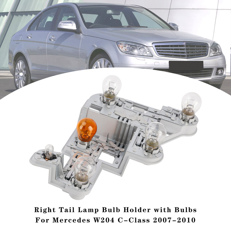 Right Tail Lamp Bulb Holder with Bulbs For Mercedes W204 C-Class 2007-2010