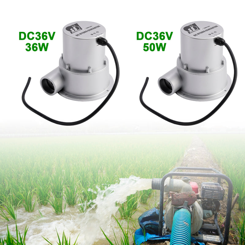 24V Water Flow Turbine Small Hydroelectric Generator DC36V36W/50W for Home Field