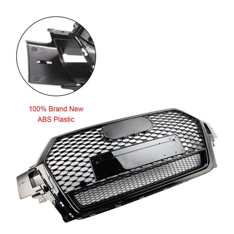 Gloss Black Front Bumper Radiator Vent Mesh Grille Grill Fit Audi Q7 2016-2019