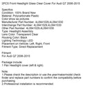 2PCS Front Headlight Glass Clear Cover For Audi Q7 2006-2015