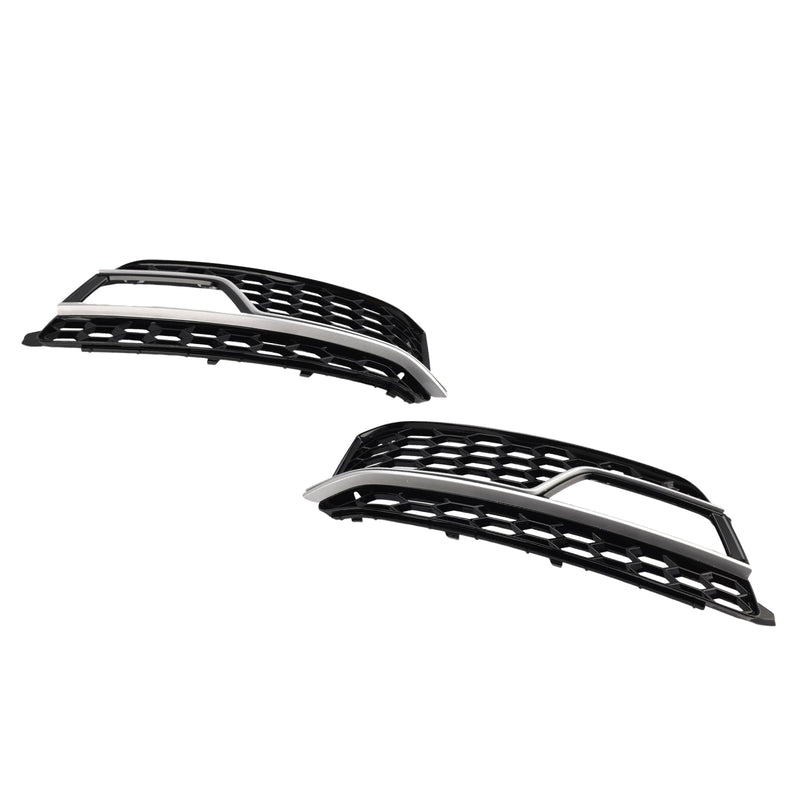 2PCS Front Fog Lamp Black Grill Grille Fit AUDI A5 S-Line S5 2013-2016