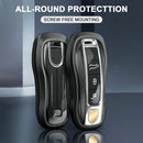 Aluminum Alloy TPU Silvery Car Key Case Cover With Buckle For Porsche Cayenne