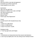 RSQ3 Style Honeycomb Front Fog Light Covers Fit Audi Q3 2013-2015 Gloss Black