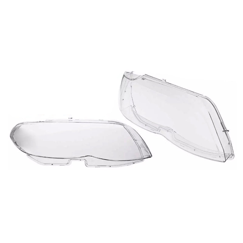 2PCS Front Headlight Glass Clear Cover For BMW X5 E53 2004-2006