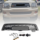2005 2006 2007 Toyota Sequoia V8 Matte Black Front Bumper Grill Grille W/ Led Light