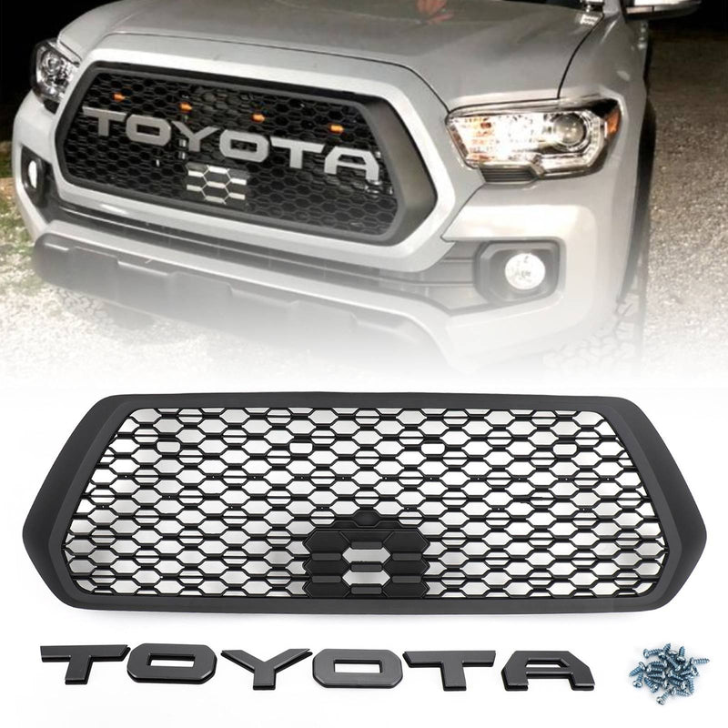 2016-2023 TRD PRO Matte Black Toyota Tacoma Front Bumper Hood Grill Grille Generic