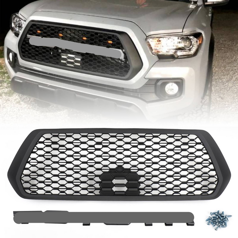 2016-2023 TRD PRO Matte Black Toyota Tacoma Front Bumper Hood Grill Grille Generic