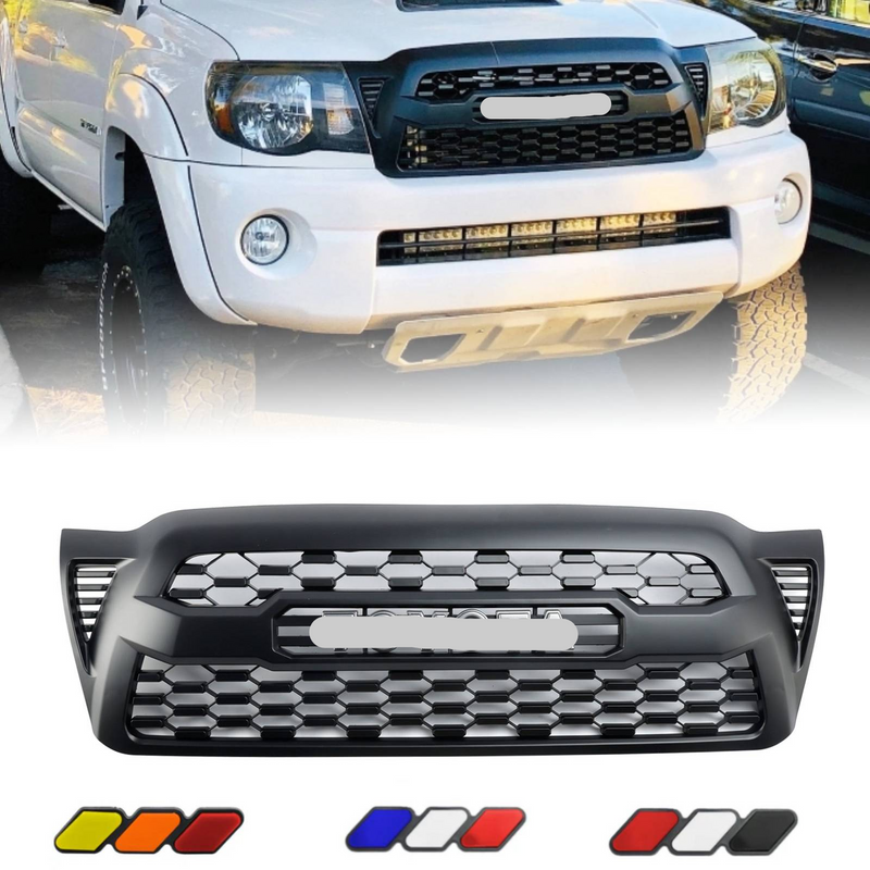 2005 2006 2007 2008 2009 2010 2011 Tacoma Front Bumper Hood Grille Grill Replacement With TOYOTA letter & Badge