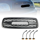 2001-2004 Toyota Sequoia Matte Black Front Bumper Grill Grille With Amber LED Lights